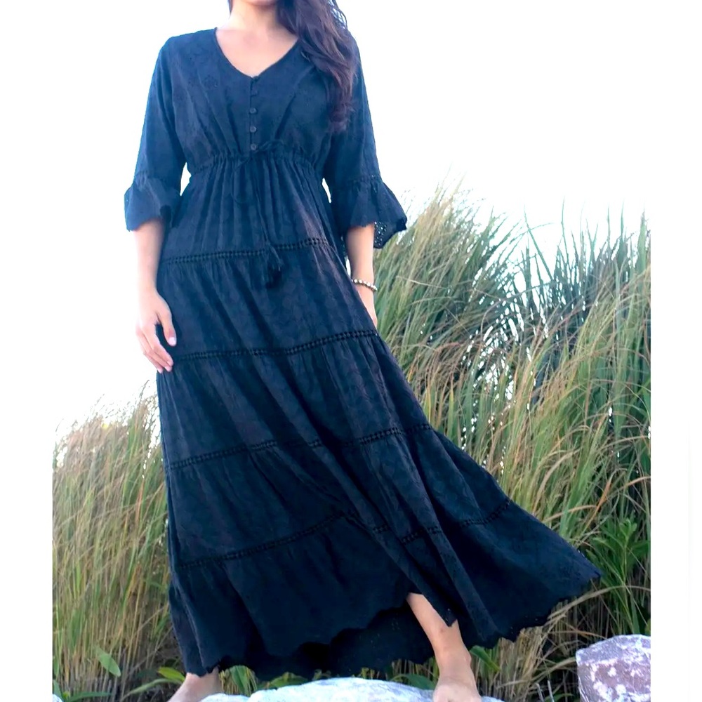 Detail textured dress with draw string XL
